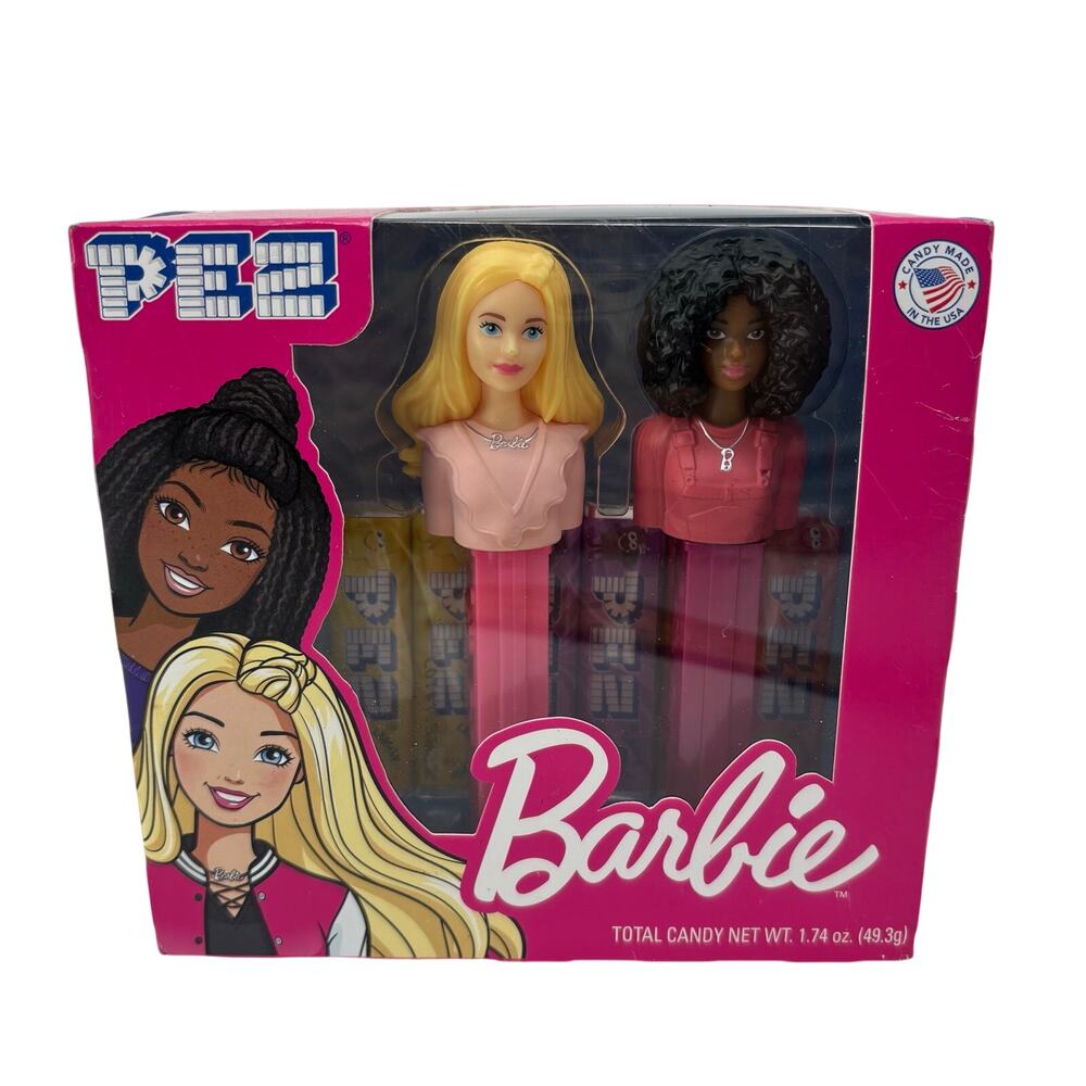 Barbie Twin Box 2024 Set Barbie Gift Pez Dispensers Black & Blond Hair